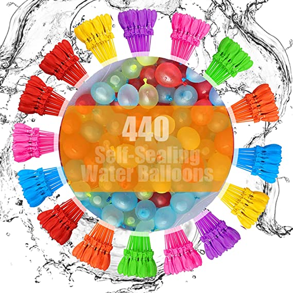 Water Balloons For Kids and Adults Party Pool with 12 Pack 444 Self Sealing Balloon Easy Quick Fill Splash Fun Easy Fill in 60 Seconds F475829CC