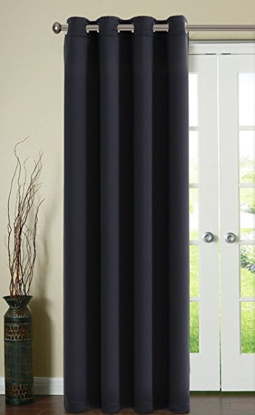 Fairyland Thermal Insulated Window Curtains for Living Room,1 Panel,52*63 inch,Black