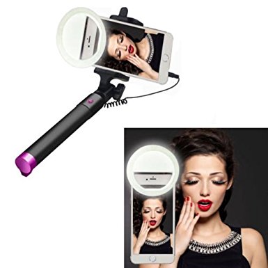 Roxima, 36 LED Clip-on Selfie Ring Light for iPhone 7 plus/6 plus/7/6s/6/5s/5/4s/4/Samsung Galaxy S6 Edge/S6/S5/S4/S3, Galaxy Notes, Sony Xperia, Motorola Droid & Other Smart Phones & Tablets (WHITE)