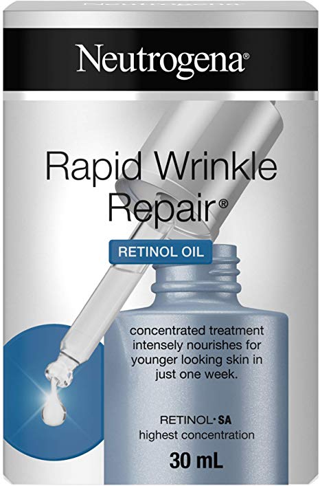 Neutrogena Anti Aging Retinol Oil For Face, Rapid Wrinkle Repair Face Serum & Eye Serum, 30 mL