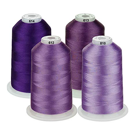 Simthread 42 Options Various Assorted Color Packs of Polyester Embroidery Machine Thread Huge Spool 5000M for All Embroidery Machines (Purple Series)