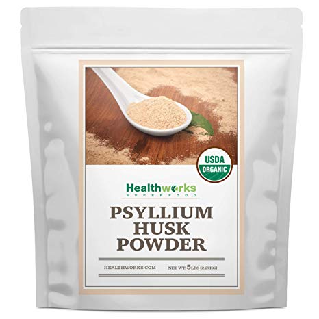 Healthworks Psyllium Husk Powder (80 Ounces / 5 Pounds) | Raw | Certified Organic | Finely Ground Powder from India | Keto, Vegan & Non-GMO | Fiber Support