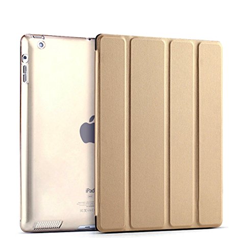 iPad Mini Case , JOKHANG iPad Mini /2/3 Ultra Slim Lightweight Smart Case Cover with Translucent Frosted Back Protector and Built-in Magnet for Auto Sleep / Wake - Gold