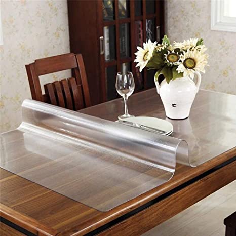 Leffora Custom 1.5mm Thick Frosted Table Cover Protector 20 x 32 Inch Waterproof PVC Protective Table Pad Transparent Mat for Coffee Table, Dining Room Table, Office Desk, End Table/Night Stand