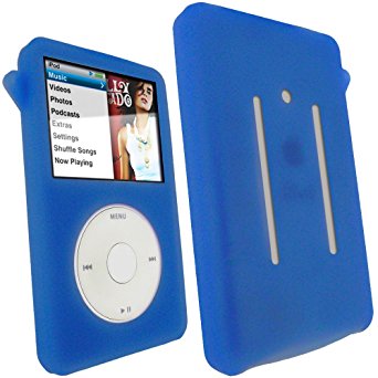 iGadgitz Blue Silicone Skin Case Cover for Apple iPod Classic 80GB, 120GB & Latest 6th Generation 160gb launched Sept 09   Screen Protector & Lanyard