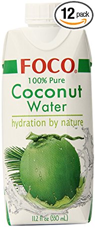 FOCO Pure Coconut Water, 100% Pure, 11.2 Fluid Ounce (Pack of 12)