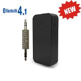 2015 Versioneranton Portable A2dp Bluetooth 41 Wireless Music Audio Receiver Adapter Auxiliary 35mm Stereo Output Handsfree Carkit for Car Home Stereo