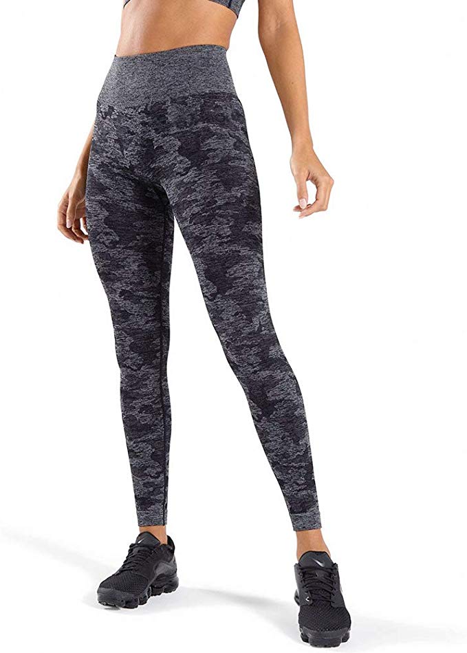 DOYOG Women's High Waist Slim Yoga Pants Fitness Tummy Control Workout Gym Pants Seamless 4 Way Stretch Yoga Leggings