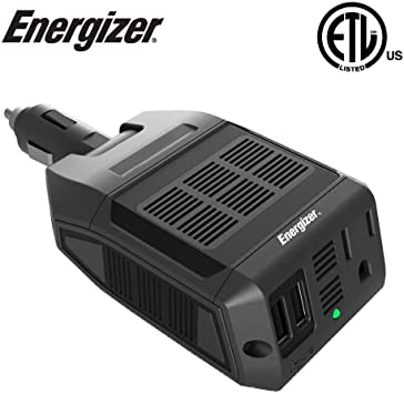 Energizer 100 Watts Power Inverter, Modified Sine Wave Car 12V to 110V Inverter, DC to AC Converter with Two USB Charging Ports (2.1A), Ultra-Silent - ETL Approved