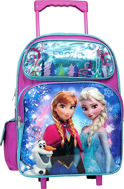 Disney Frozen Elsa Anna Oalf 16 inches Large Rolling Backpack
