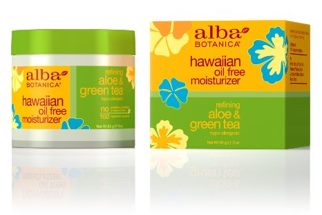 Alba Botanica Hawaiian Aloe and Green Tea Oil-Free Moisturizer 3 Ounce Pack of 2