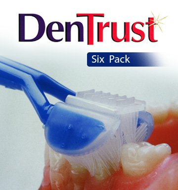 6 Pack ::DenTrust 3-Sided Toothbrush :: Soft :: Wrap-Around Design with Automatic 45 Degree Angle :: Made in USA