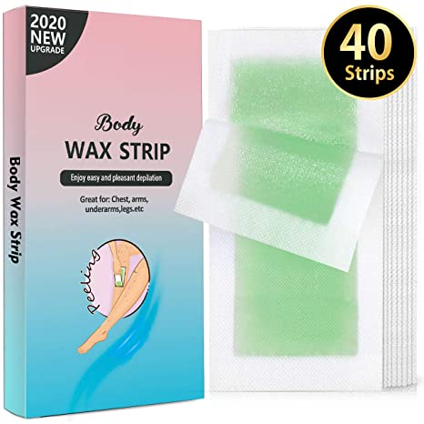 40 Strips Wax Strips,Hair Removal Wax Strips for Arms, Legs, Underarm Hair, Eyebrow, Bikin and Brazilian Bikini Women