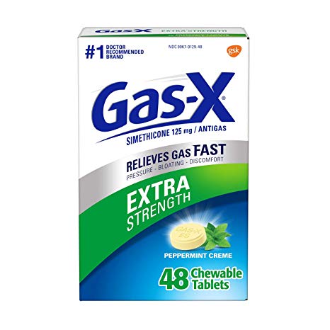 Gas-X Extra Strength Peppermint Chewable Tablet for Fast Gas Relief, 48 count