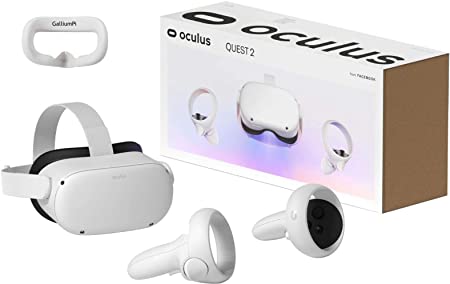 Oculus Quest 2 - Newest 64GB VR Headset - Advanced All-in-One Virtual Reality Gaming Headset with GalliumPi Silicone Interfacial Cover Accessories Bundle