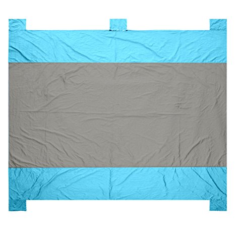 FRiEQ Sand Escape Outdoor Blanket XXL(7'x9') Beach Blanket/Picnic Blanket with Four Anchor Pockets, Lightweight, Portable Beach Mat Soft, Fast Drying and Completely Sand Proof Made with Durable Nylon