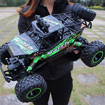 RC Car 1:12 Scale Rock Crawlers Vehicle 4x4 Driving Car 4Ch 2.4G On/Off -Road / Rock Climbing Car Brushless Electric 12 KM/H Flashlight / Waterproof / Shockproof Kids Suprise Gift for Holiday Halloween Thanksgiving Christmas (Green)