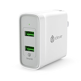 iClever BoostCube  IC-BC01 Universal 39W Dual USB Wall Charger with Quick Charge 3.0 and SmartID