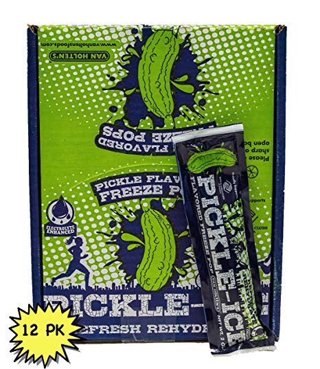 Van Holten's Pickle-Ice Pops, Enjoy Frozen or Unfrozen, Stops and Prevents Muscle Cramps, Replenishes Electrolytes, 2 oz Pops, 12 Pack