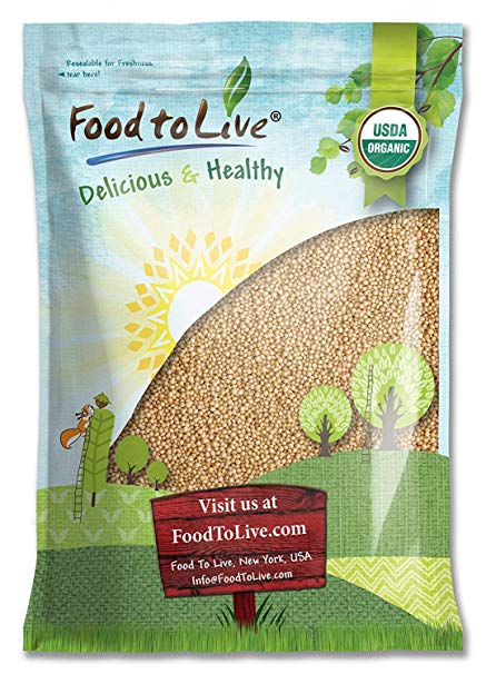 Organic Amaranth Grain, 5 Pounds - Whole Seeds, Non-GMO, Kosher, Vegan, Bulk