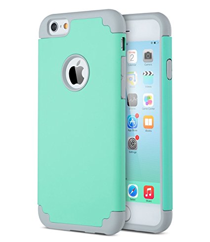 iPhone 6 Case, ULAK iPhone 6S Case Dual Layer Shockproof [Drop Protection] Slim Hybrid Impact Skin Case Cover for Apple iPhone 6 6S (4.7 Inch) (Mint/Grey)