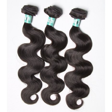 Msbeauty Hair Brazilian Virgin Hair Body Wave 3 Bundles Total 300g Grade 5A Unprocessed Virgin Human Hair Weave Weft Mixed Length(16 18 20) Natural Color Tangle-free