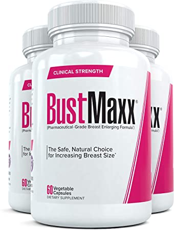 BustMaxx (3 Bottles): The Most Trusted Breast Enhancement Supplement | Natural Bust Enlargement Pills for Breast Growth | Firms & Lifts Your Breasts, 60 Caps Each