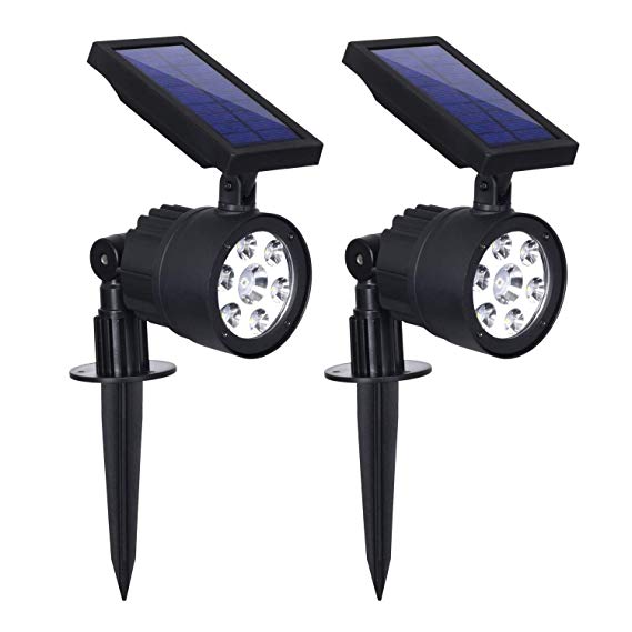 Westinghouse Solar Spotlights, Solar Spot Light Outdoor Wall Lights White Garden Lights 2-in-1 Waterproof 7 LED Solar Powered Spotlight Wall Light Landscape Light for Patio Yard (200 Lumen, 2 Pack)