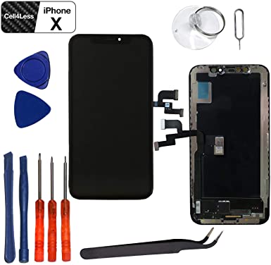 Cell4less iPhone X Aftermarket LCD Replacement TFT Glass Display Screen Replacement KIT   Tools