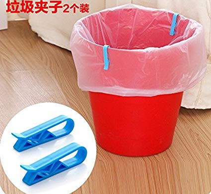 8Pcs Household Garbage Basket Can Waste Bin Dustbin Trash Can Junk Edge Bag Barrel Clip Clamp Plastic Lock Holder Hot Design Practical Home Office Use (8PCS random color)