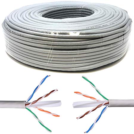 Mr. Tronic 50 Meter Ethernet Network Bulk Cable 50m | CAT6, AWG24, CCA, UTP | Colour Grey