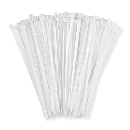 8" White 40 lb (1000 Pack) Zip Ties, Choose Size/Color, By Bolt Dropper
