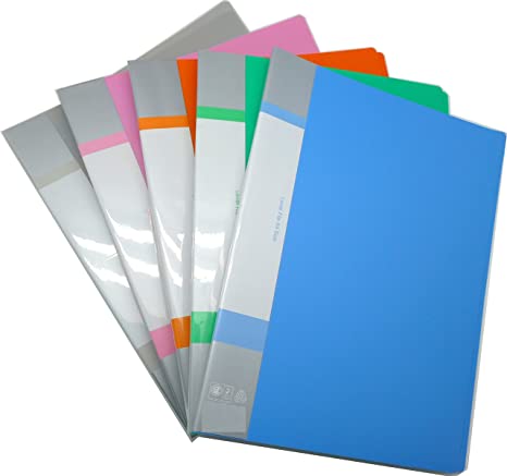 Cypress Lane Punchless Binder with Spring Action Clamp, 100 Sheet Capacity, Pack of 6 (Black/Green/Blue/Orange/Gray/Pink)