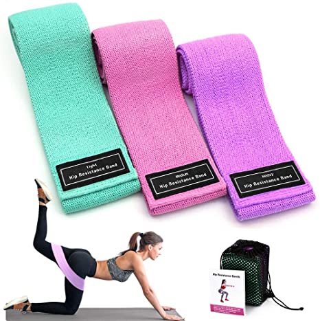 Evershop 3 Packs Exercise Bands, Resistance Bands Set for Legs and Butt, Thicken Non-Slip Roll Hip Raise Bands Elastic Booty Bands for Women Men Home Working Out Fitness