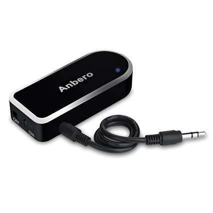 Bluetooth Transmitter, Anbero Wireless Portable Transmitter Connected to 3.5mm Audio Devices, Paired with Bluetooth Receiver. TV Ears, Bluetooth Dongle, A2DP Stereo Music Transmission