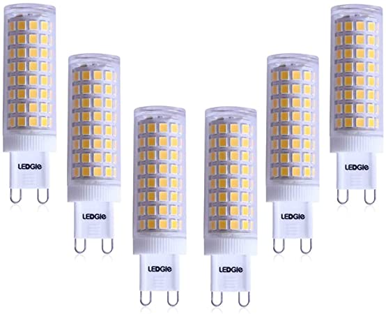 LEDGLE 10W G9 LED Light Bulbs Non-dimmable, 100W Equivalent Halogen Bulbs, 100 LEDs 900LM Lighting Bulbs 3000K Warm White No Flicker, Wide Beam Angle Light for Home Lighting 6 Pcs