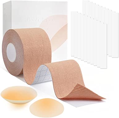 Okela Breast Tape,Instant Boob Tape,Boobytape for Breast Lift with 1 Pair Breast Petal, 20 PCS Double Sided Tape for Fashion