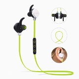 Airsspu Dt55 Bluetooth41 Wireless Sport Headphones Extended Battery Life Headset with Microphone High-fidelity Stereo Sound In-ear Noise Cancelling Sweatproof Earbuds for Iphone and Androidgreen