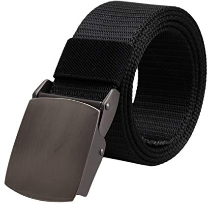 BEKILOLE Men's Military Tactical Web Belt Nylon Canvas Webbing Metal Buckle Belt