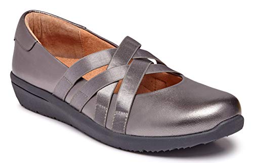 Vionic Women's Magnolia Serenity Strappy Mary Jane Flats - Ladies Walking Shoes with Concealed Orthotic Arch Support