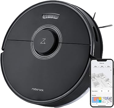 roborock Q7 Max Robot Vacuum and Mop Cleaner, 4200Pa Strong Suction, Lidar Navigation, Multi-Level Mapping, No-Go&No-Mop Zones, 180mins Runtime, Works with Alexa, Perfect for Pet Hair(Black)