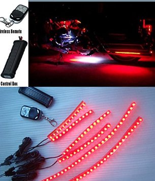 6pc Red Color Led Mos Motorcycle Light Kit with Remote Controller
