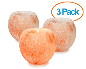 [Hand Crafted] HemingWeigh Himalayan Round Crystal Rock Salt Votive Candle Holder