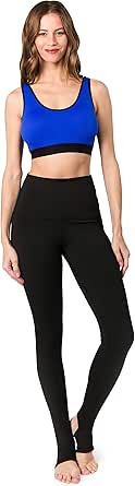 ICONOFLASH Women's Active High Rise Stirrup Yoga Leggings with Coin Pocket - Tummy Control Workout Gym Pants