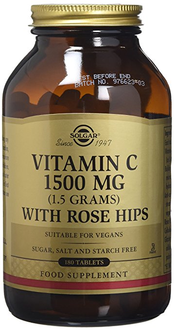 Solgar 1500 mg Vitamin C with Rose Hips Tablets - 180 Tablets