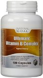 Ultimate Vitamin B Complex High Potency - 100 Caps - Boost Metabolism Nervous System Cell Production Mood and Energy - Better Liver Hair Skin and Nails - Contains B1 B2 B3 B6 B12 and More