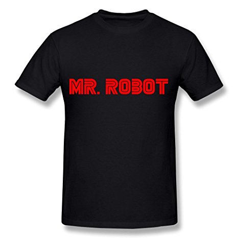 LR Men's MR. Robot Impres Sions Cotton T-Shirt Black