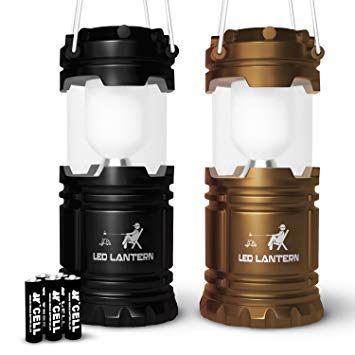 MalloMe LED Camping Lantern Flashlights 4 Pack & 2 Pack- Super Bright Lumen Portable Outdoor Emergency Lamp Lights