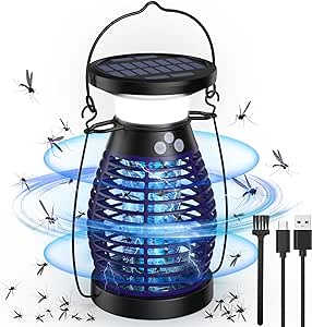 Mosquito Killer Lamp, Electric Fly Killer Fly Zapper 2 in 1 Flies Trap, UV Mosquito Killer Fly Catcher 360° Bug Zapper, USB Rechargeable Safe Insect Killer Outdoor Indoor for Home Backyard Camping