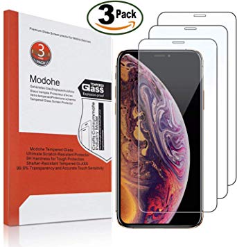 Modohe [3 Pack] iPhone 11 Pro Max iPhone XS Max Screen Protector, 0.26mm 9H Tempered Glass Screen Protector for iPhone 11 Pro Max iPhone XS Max 6.5 inch[3D Touch Compatible]